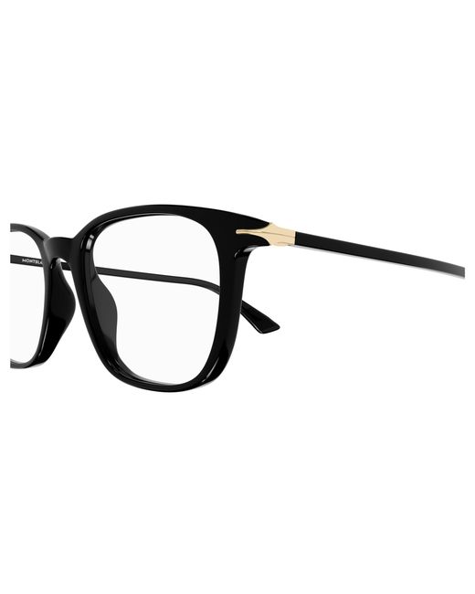 Montblanc Black Mb0338O 006 Optical Frames Acetate Transparent Squared for men