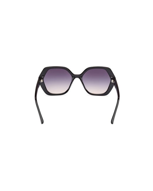 Guess Black Gu8292 01B Sunglasses Injected Smoke Geometric Normal Shaded
