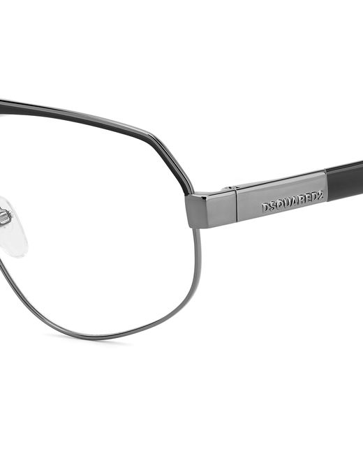 DSquared² Black D2 0121 V81 Optical Frames Metal Squared for men