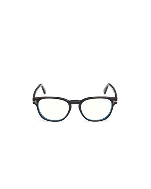 Tom Ford Black Ft6169-B 52 Optical Frames Acetate Round Normal for men
