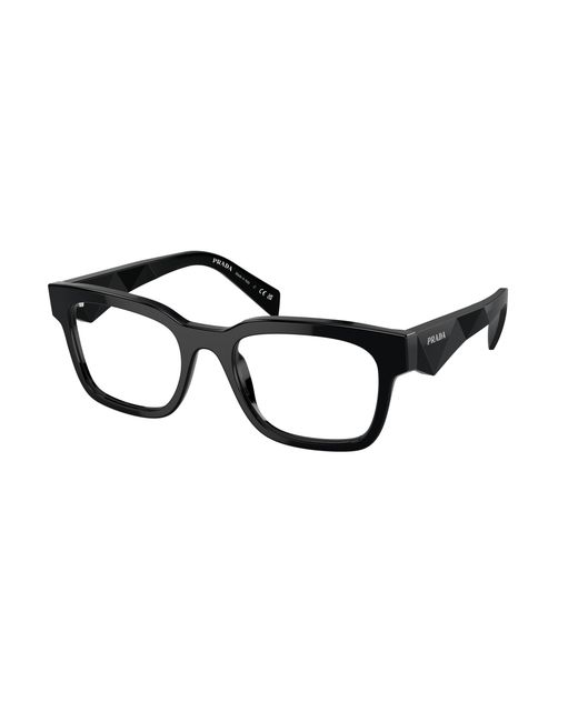 Prada Black Pr A10V 16K1O1 Optical Frames Acetate Transparent Pillow Normal for men