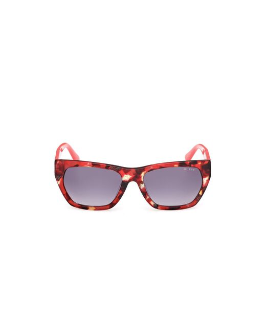 Guess Red Gu00203-H 54B Sunglasses Acetate Geometric Normal