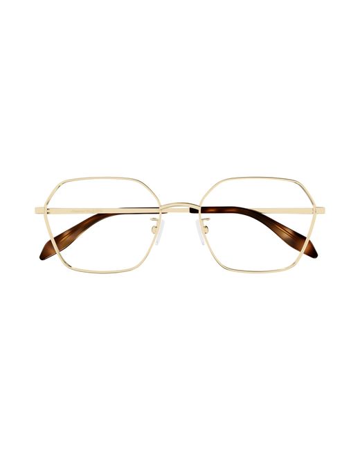 McQueen Black Am0437O 002 Optical Frames Metal Geometric