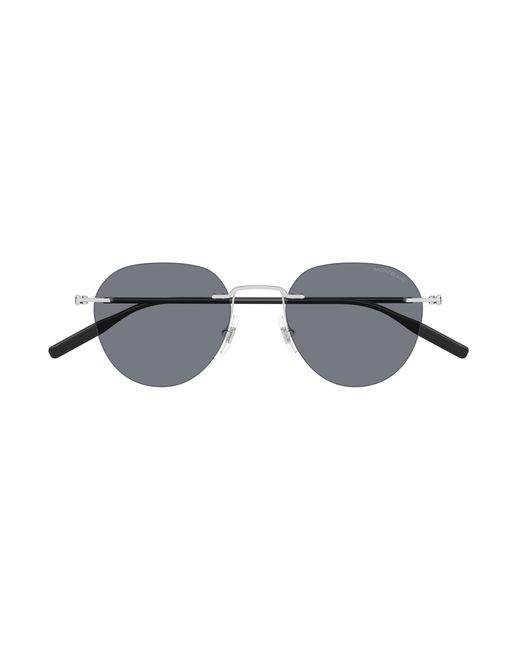 Montblanc Black Mb0428S 002 Sunglasses Metal Round for men