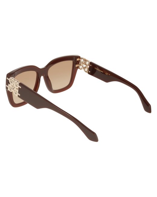 Ferragamo Black Sf2083Se 210 Sunglasses Acetate Squared Normal Shaded