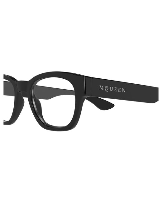 McQueen Black Am0530O 005 Optical Frames Acetate Transparent Round for men