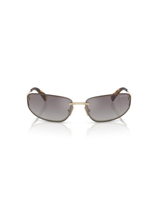 Miu Miu Black Mu A50S Zvn30C Sunglasses Metal Round Normal Nuanced