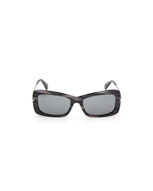 Max Mara Black Mm0194 64A Sunglasses Acetate Smoke Squared Normal