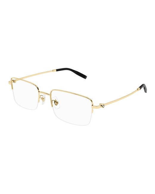 Montblanc Black Mb0313Oa 002 Optical Frames Titanium Transparent Squared for men