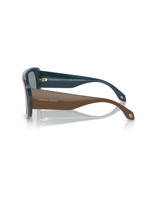 Giorgio Armani Black Ar8183 5985Y5 Sunglasses Acetate Pillow Mirrored for men