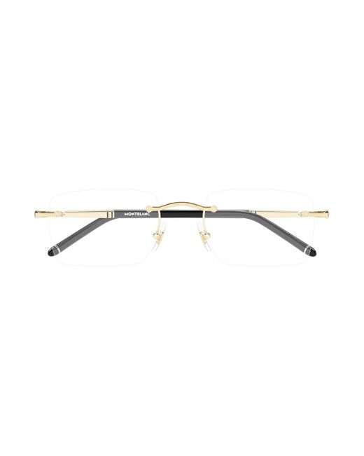 Montblanc Black Mb0444O 001 Optical Frames Metal Transparent Squared for men