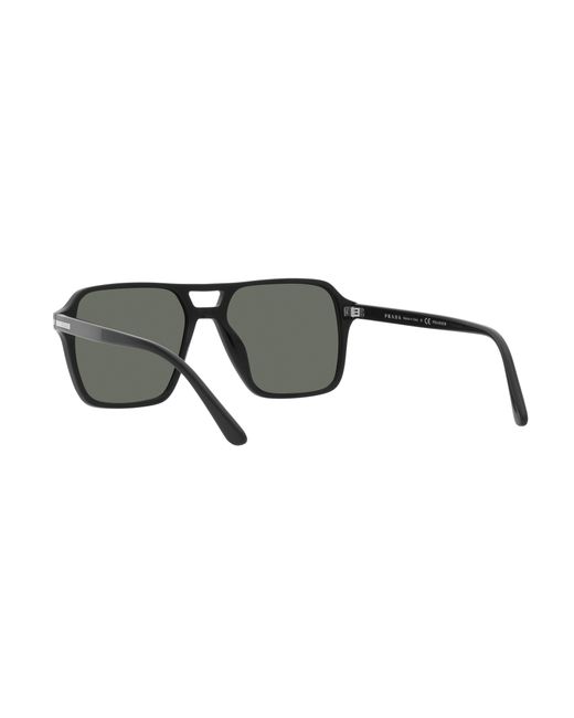 Prada Black Pr 20Ys 1Ab03R Sunglasses Acetate Pilot Polarized for men
