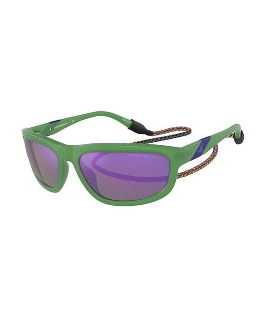 Emporio Armani Green Ea4183U 52844V Sunglasses Plastic Squared Mirror for men