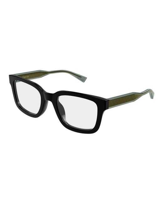 Gucci Black Gg2071Ol 001 Optical Frames Acetate Transparent Squared for men