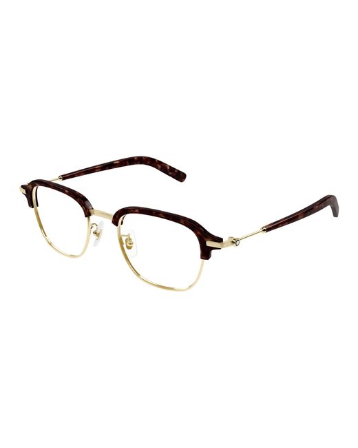 Montblanc Black Mb0390O 003 Optical Frames Metal Transparent Squared for men