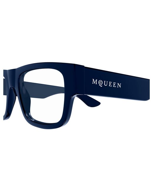 McQueen Black Am0511O 003 Optical Frames Acetate Transparent Squared for men