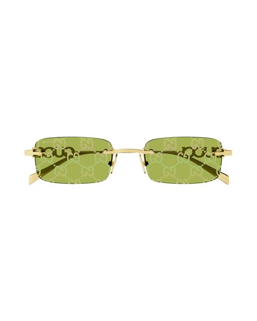 Gucci Black Gg1808S 002 Sunglasses Metal Squared for men