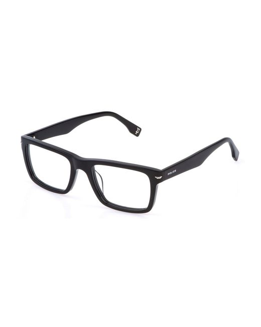 Police Black Vplq64 Champ 11 700 Optical Frames Acetate Squared for men