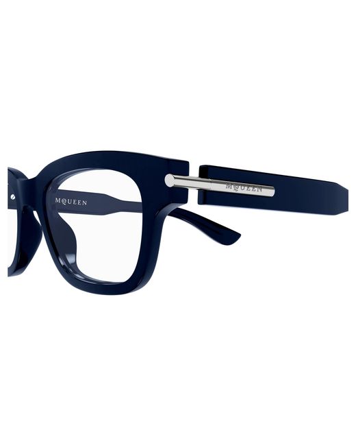 McQueen Black Am0497O 008 Optical Frames Acetate Transparent Squared