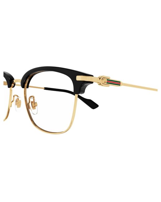 Gucci Black Gg1606Ok 002 Optical Frames Titanium Transparent Round for men