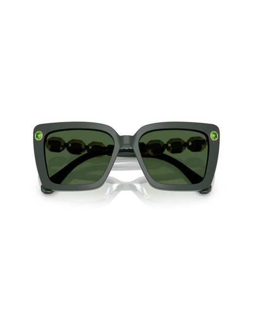 Swarovski Green Sk6032 102671 Sunglasses Acetate Squared Normal