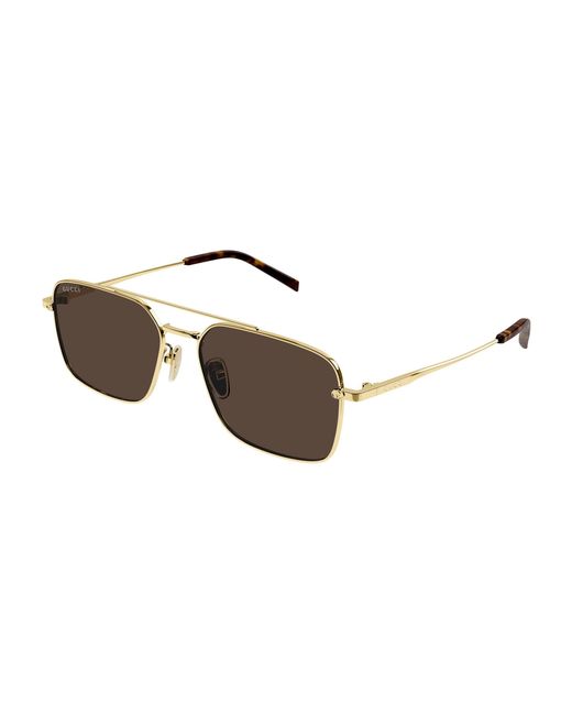 Gucci Black Gg1957Sa 002 Sunglasses Metal Squared for men
