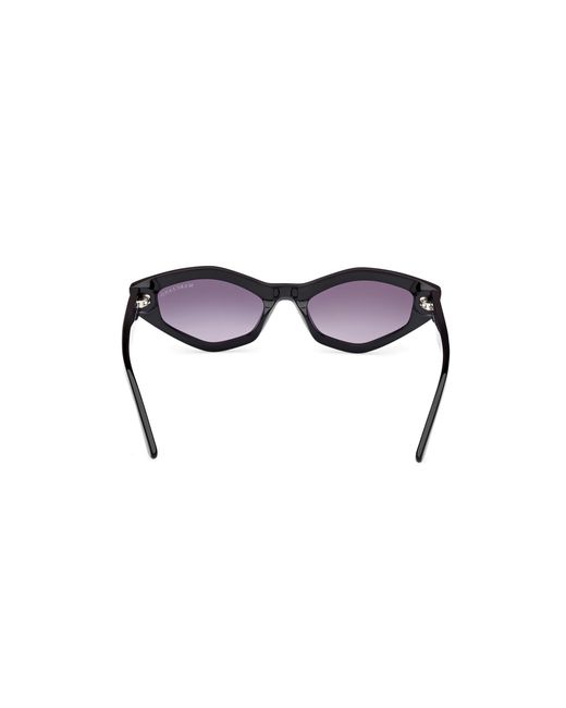 Guess Black Gm00017 01B Sunglasses Acetate Smoke Geometric Normal