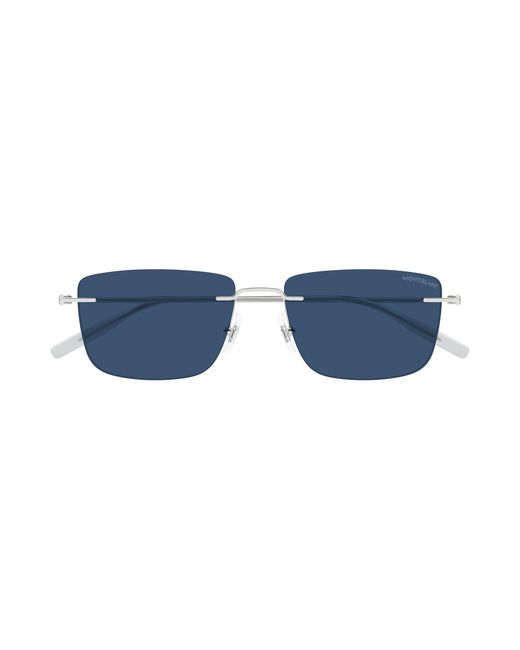 Montblanc Black Mb0429S 004 Sunglasses Metal Squared for men