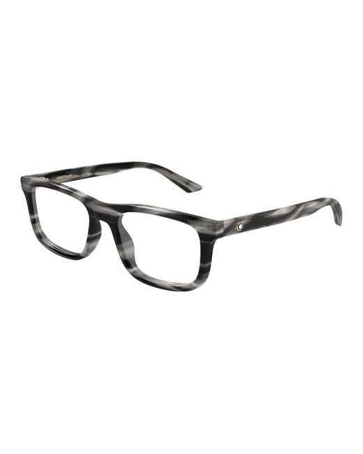 Montblanc Black Mb0457O 004 Optical Frames Acetate Transparent Squared for men