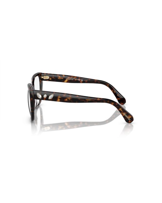 Swarovski Black Sk2008 1002 Optical Frames Acetate Geometric Normal
