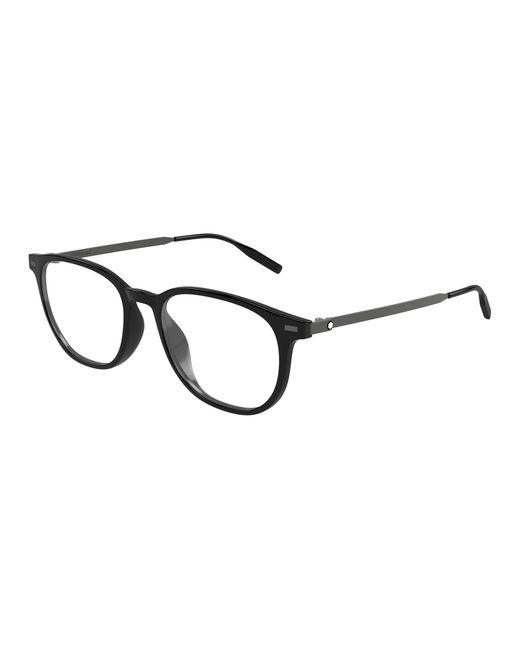 Montblanc Black Mb0448Oa 001 Optical Frames Injected Transparent Round for men