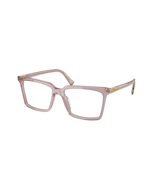Miu Miu Black Mu 08Xv 12W1O1 Optical Frames Acetate Transparent Squared Normal