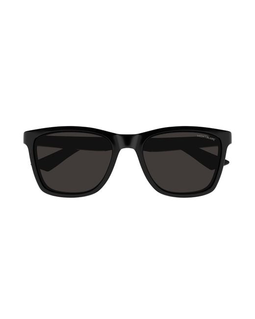 Montblanc Black Mb0399S 001 Sunglasses Injected Squared for men