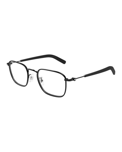 Montblanc Black Mb0424O 002 Optical Frames Metal Transparent Squared for men