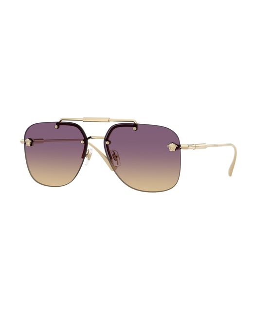 Versace Black Ve2296 125270 Sunglasses Metal Squared Normal Nuanced