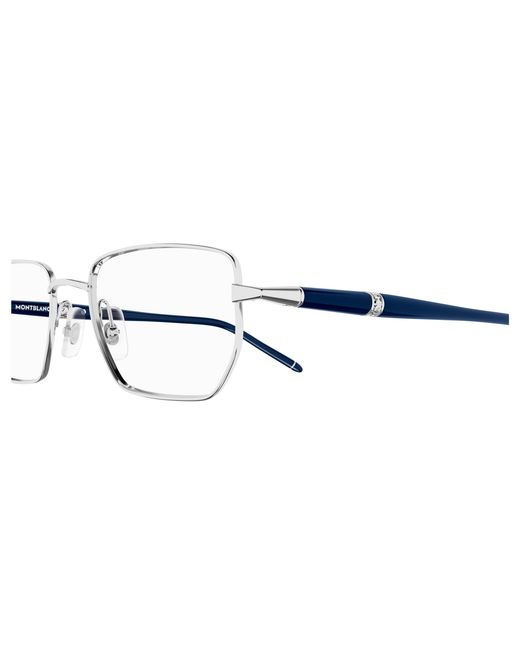 Montblanc Black Mb0347O 005 Optical Frames Metal Transparent Squared for men