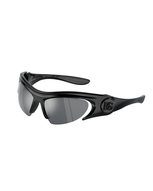 Dolce & Gabbana Black Dg6192 501/6G Sunglasses Injected Cat Eye Mirrored