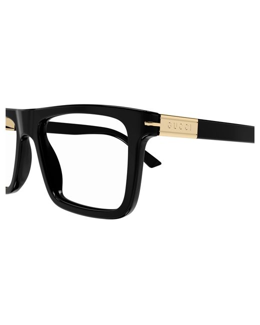 Gucci Black Gg1504O 005 Optical Frames Acetate Transparent Squared for men