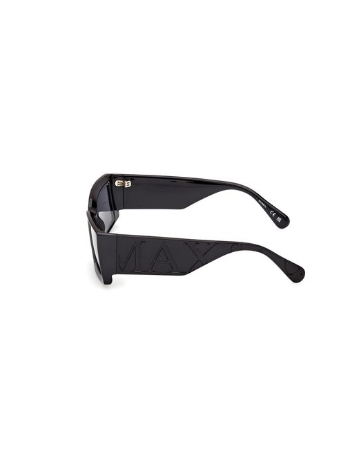 MAX&Co. Black Mo0130 01A Sunglasses Injected Smoke Squared Normal