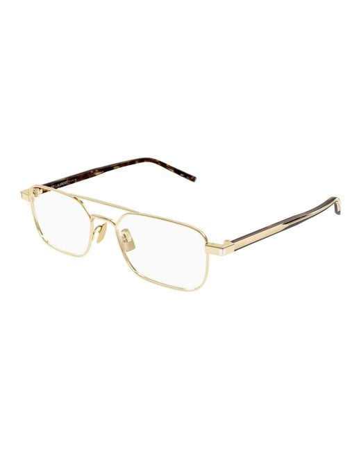 Saint Laurent Black Sl 780 002 Optical Frames Metal Transparent Squared for men