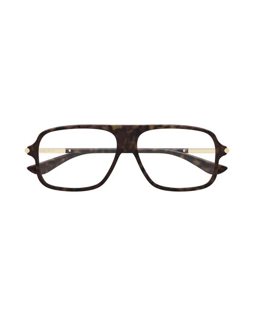 McQueen Black Am0555O 002 Optical Frames Acetate Transparent Pilot