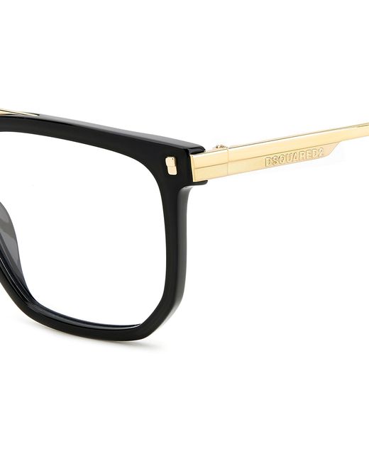 DSquared² Black D2 0112 807 Optical Frames Acetate Geometric for men