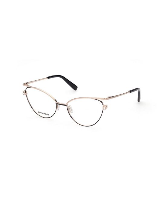 DSquared² Black Dq5333 028 Optical Frames Outlet Metal Cat Eye