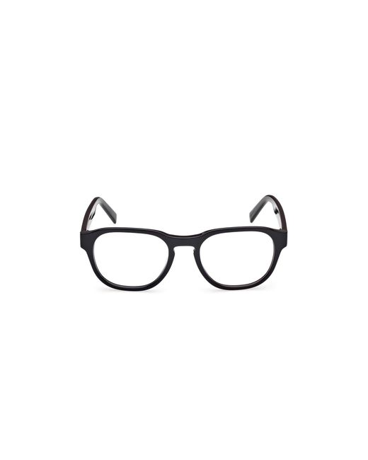 Timberland Black Tb50052 001 Optical Frames Acetate Round Normal for men
