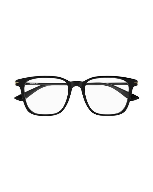 Montblanc Black Mb0338O 006 Optical Frames Acetate Transparent Squared for men