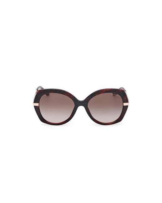 Guess Black Gu00215 52F Sunglasses Injected Round Normal