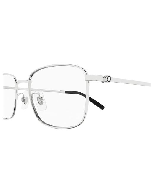 Montblanc Black Mb0373Oa 001 Optical Frames Titanium Transparent Squared for men