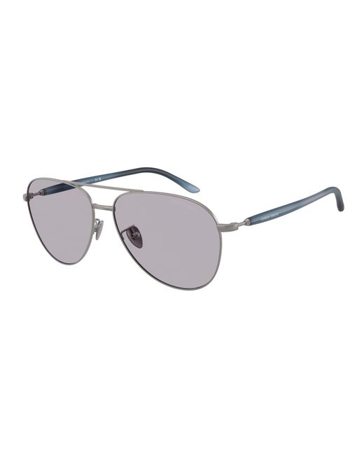 Giorgio Armani Black Ar6162 3003M3 Sunglasses Steel Pilot Photochromatic for men