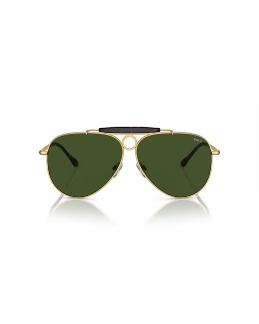 Polo Ralph Lauren Green Ph3149 941171 Sunglasses Metal Pilot Normal for men