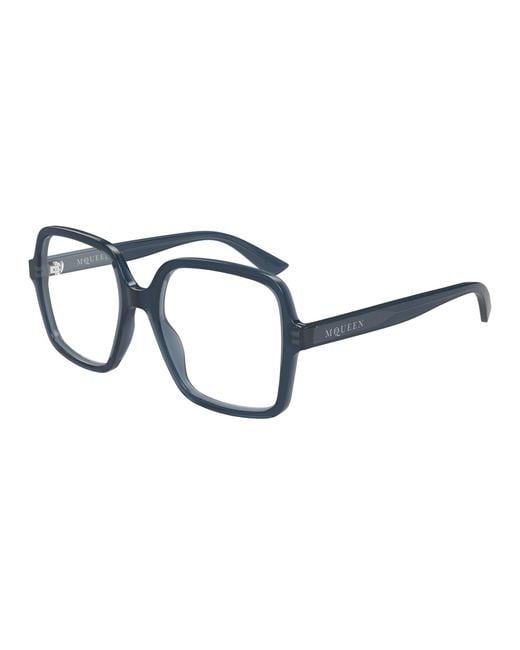 McQueen Black Am0538O 003 Optical Frames Acetate Transparent Squared